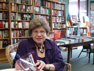 Barbara Florio Graham at the Ottawa launch of Prose to Go: Tales from a Private List, at Beechwood Books. 